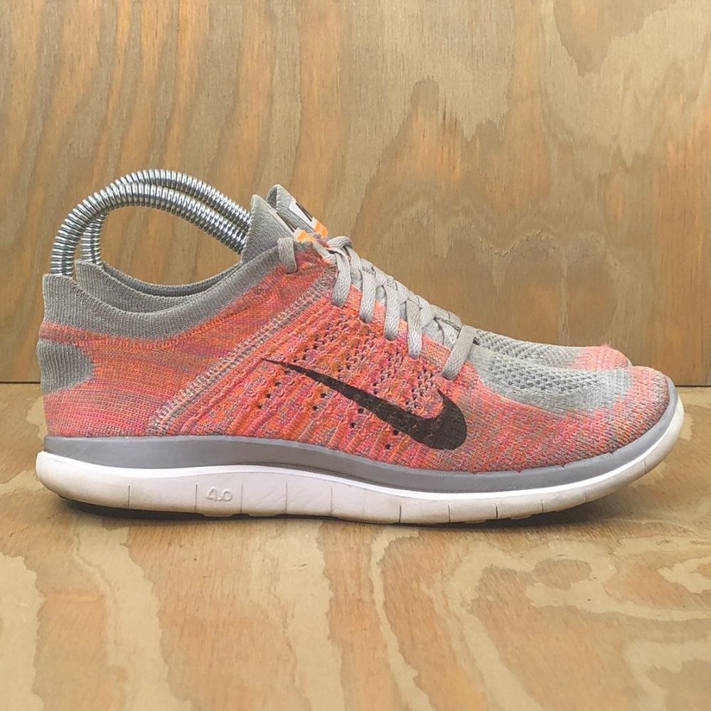 Nike Free Flyknit 4.0 Running Gray / Total Orange